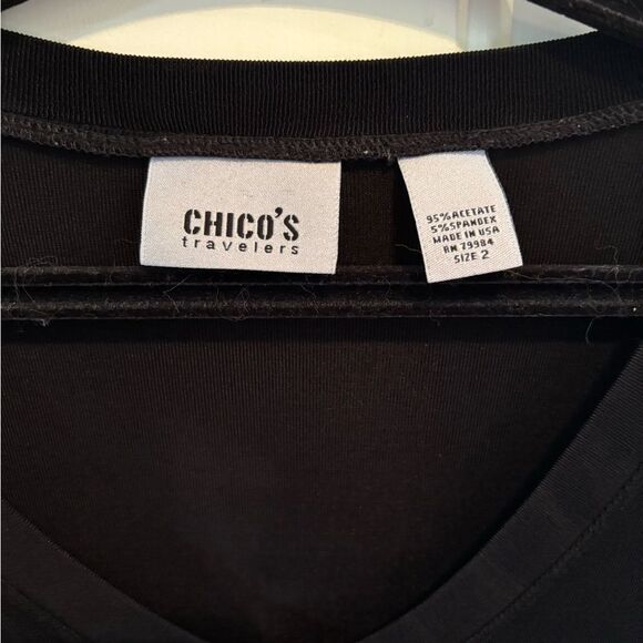 Chico's Travelers Black Short Sleeve Tee - Picture 3 of 5